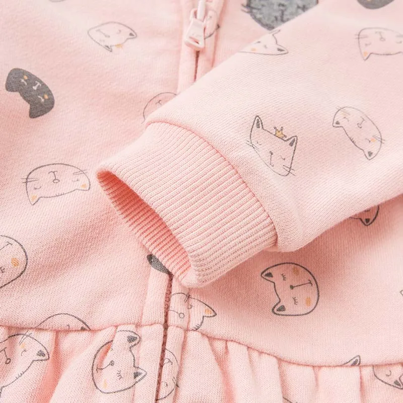 Dave bella/Модная осенняя одежда с капюшоном для маленьких девочек DBM7763 комплекты