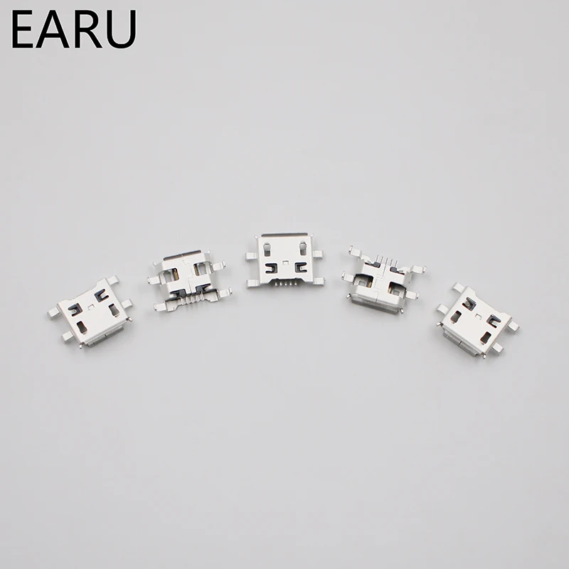 10pcs Micro USB 5pin B type 0.8mm Female Connector For Mobile Phone Mini Jack Charging Socket Four feet plug | Обустройство дома
