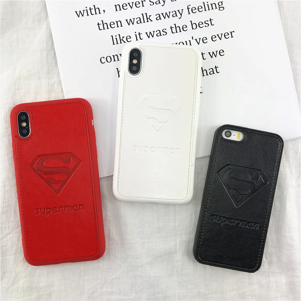 Cases For iphone X Hot DC Movie Cartoon Superman Sign Phone Case 10 Comfortable Leather Soft Silicone Back Cover Capa |