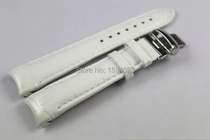18 мм (пряжка 16 мм) T035210A T035207 серебристая пряжка-бабочка высокого качества + белый ремешок для часов из натуральной кожи для T035