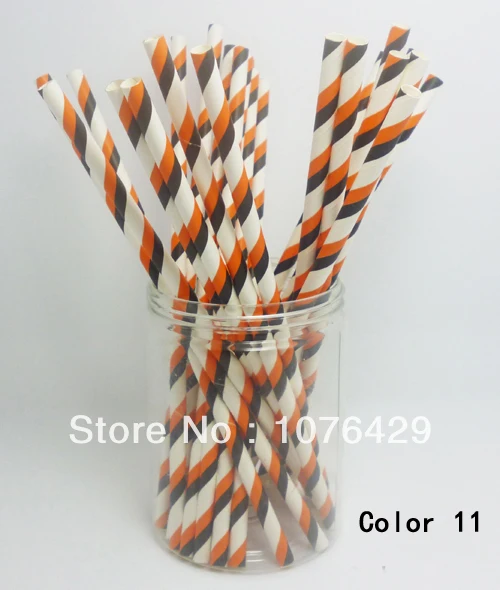 25 шт бумажные соломинки коричневый шоколад винтажная полосатая Питьевая Солома