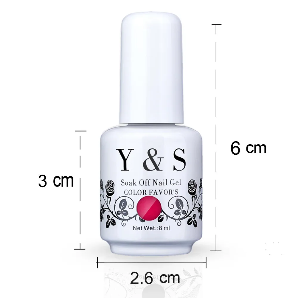 Y & S Цветной Гель лак для ногтей долговечный отмачиваемый 8 мл./шт. 240 цветов