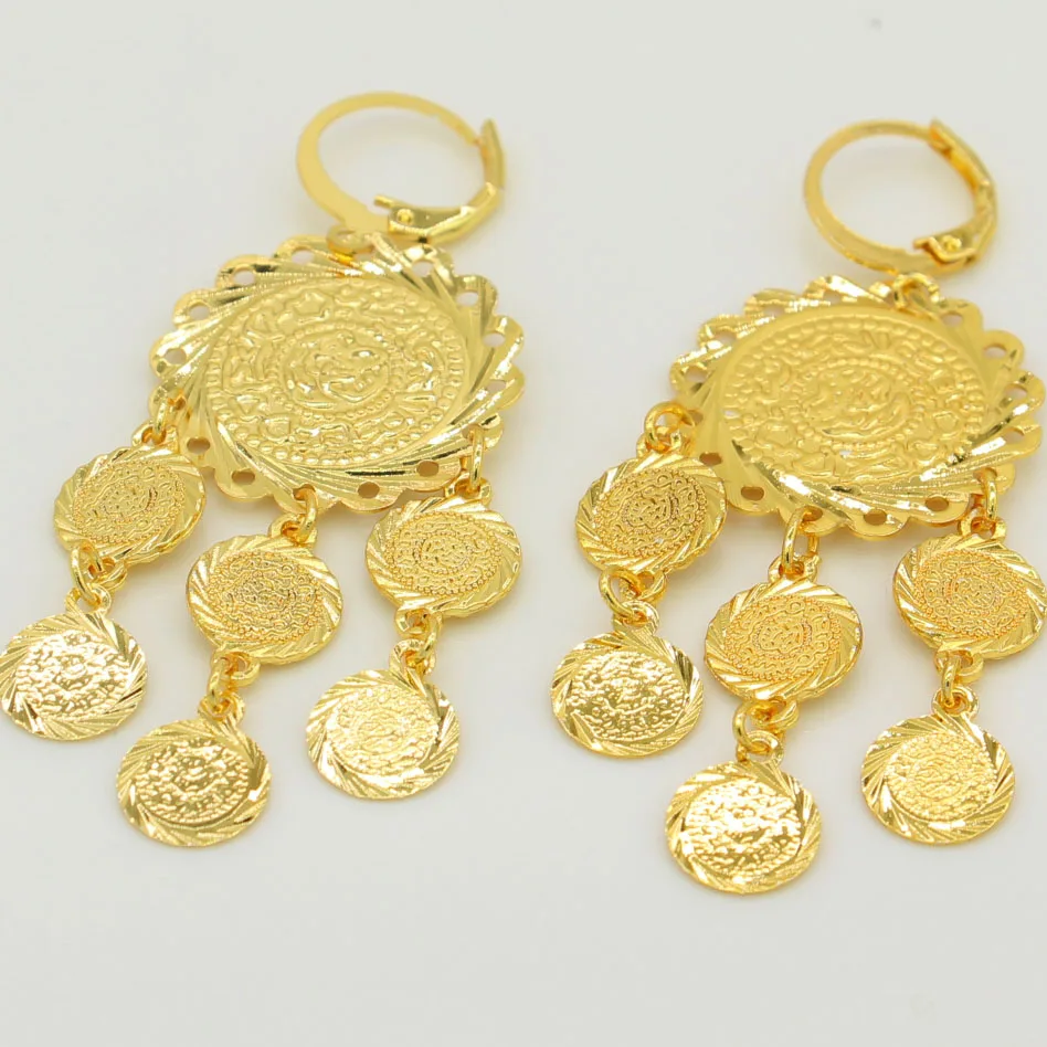 Adixyn новый комплект ювелирных изделий для арабских монет женский золотой цвет