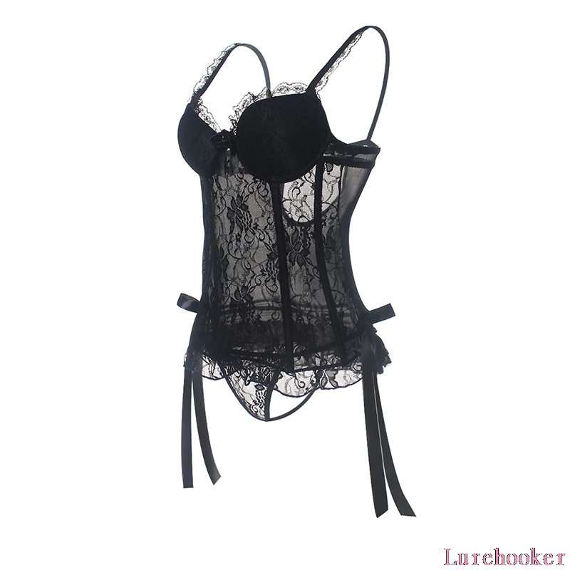 Lurehooker черное кружевное Сексуальное белье эротическая перспектива туманная