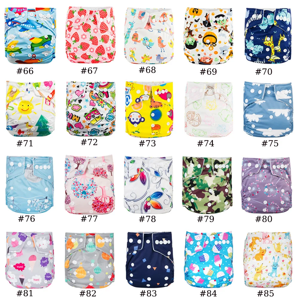 (32 Sets A Lot) Nappy Diapers With Microfiber Inserts Absorbents Waterproof Baby Cloth Diapers 0-3 Years Washable Nappies