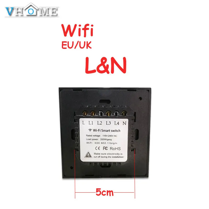 Сенсорный выключатель Vhome Ewelink 2 4G Wifi смарт домашняя сенсорная панель стандарт