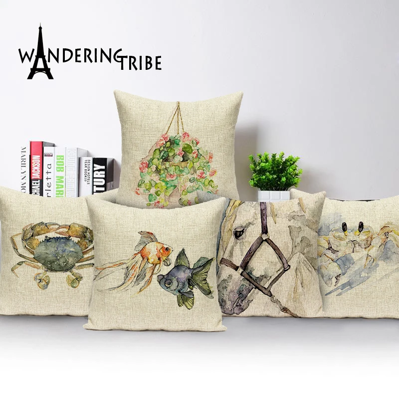 Горячие квадратные Красочные домашние подушки декоративные мягкие чехлы для