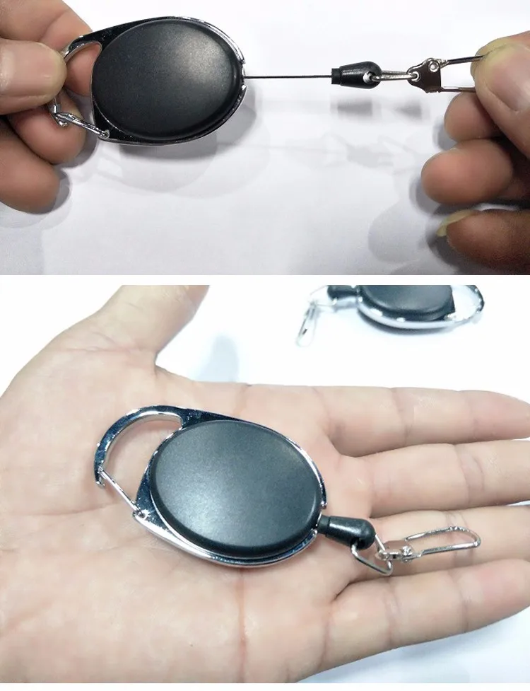 Выдвижная катушка для бейджа из цинкового сплава ABS пластик ID Lanyard имя бирка держатель карты Бейдж катушки откатный ремень брелок цепь зажимы