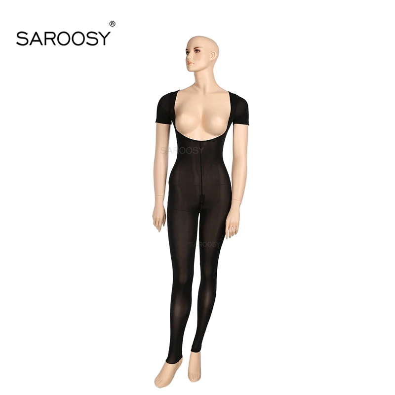 SAROOSY, новинка, сексуальный открытый бюстгальтер, боди для женщин, эротическое белье для ночного клуба, нижнее белье, открытая промежность, с молнией, короткие рукава, деталь