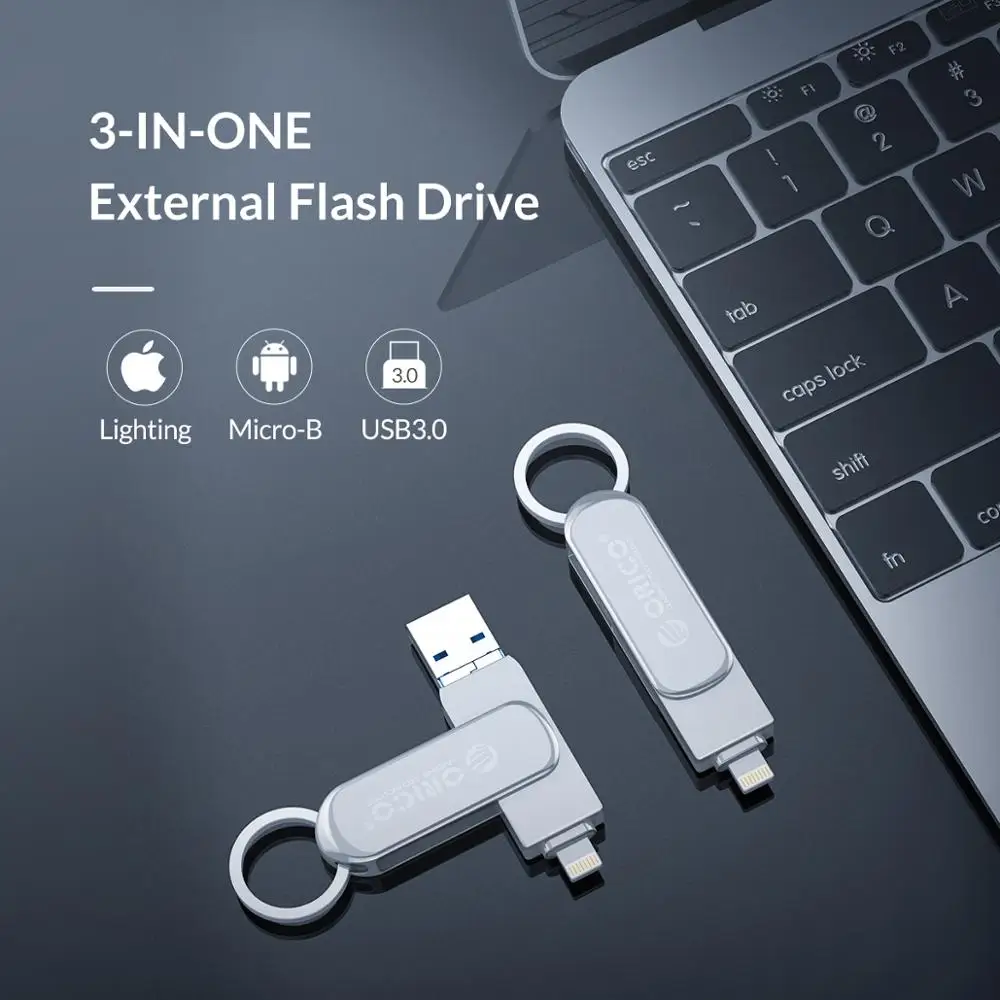 ORICO OTG USB флеш накопитель 3 в 1 U диск 64 ГБ 32 USB3.0 флэш память флешка для