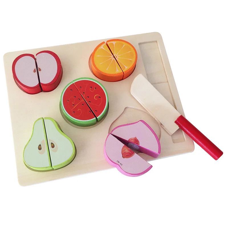 Wooden Children Kitchen Toys Pretend Play Cut Vegetable and Fruit Sets Montessori Educational for Gifts | Игрушки и хобби