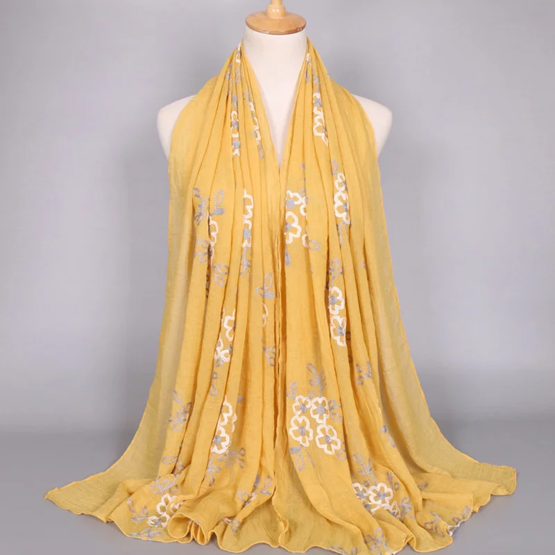 Женские хиджабы накидка на голову из вискозы с вышивкой мусульманская бандана