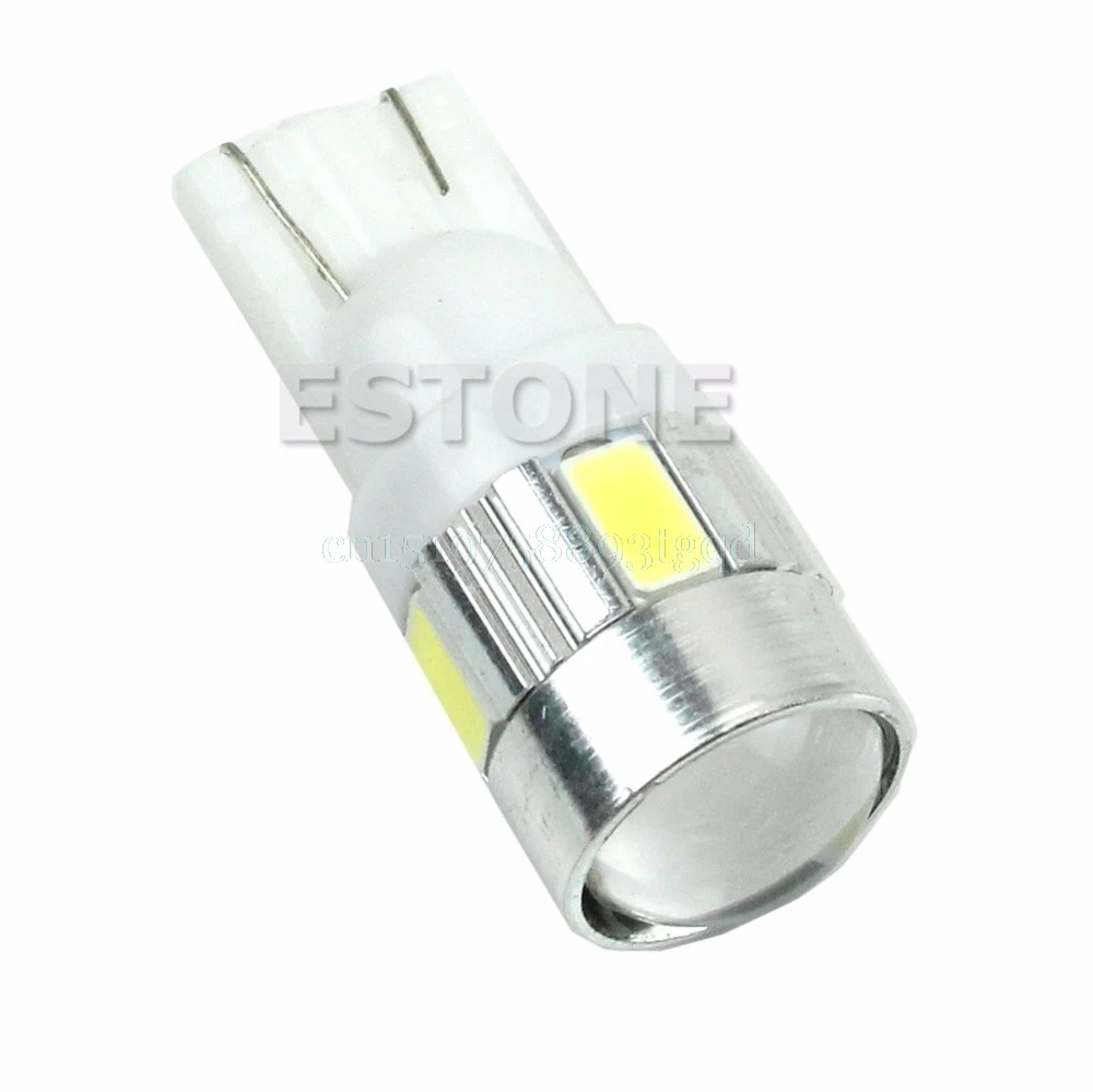 HID T10 W5W 5630 6-SMD Автомобильный светодиодный номерной знак белый светильник лампа 158