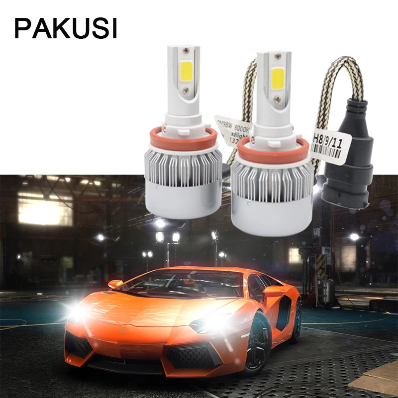 PAKUSI Новинка 1 комплект фар для автомобиля H7 H4 LED H8/H11 9005 9006 9004 9007 H1 H3 9012 H13 72 Вт 7600lm