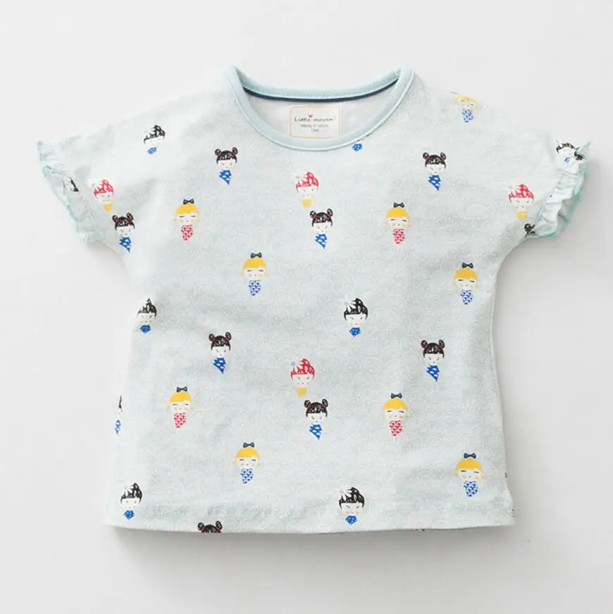 50963 Little maven/детей летняя детская одежда для девочек с коротким рукавом Футболка персонажи мультфильмов печати Хлопок Марка топы 50963 - Цвет: 50963