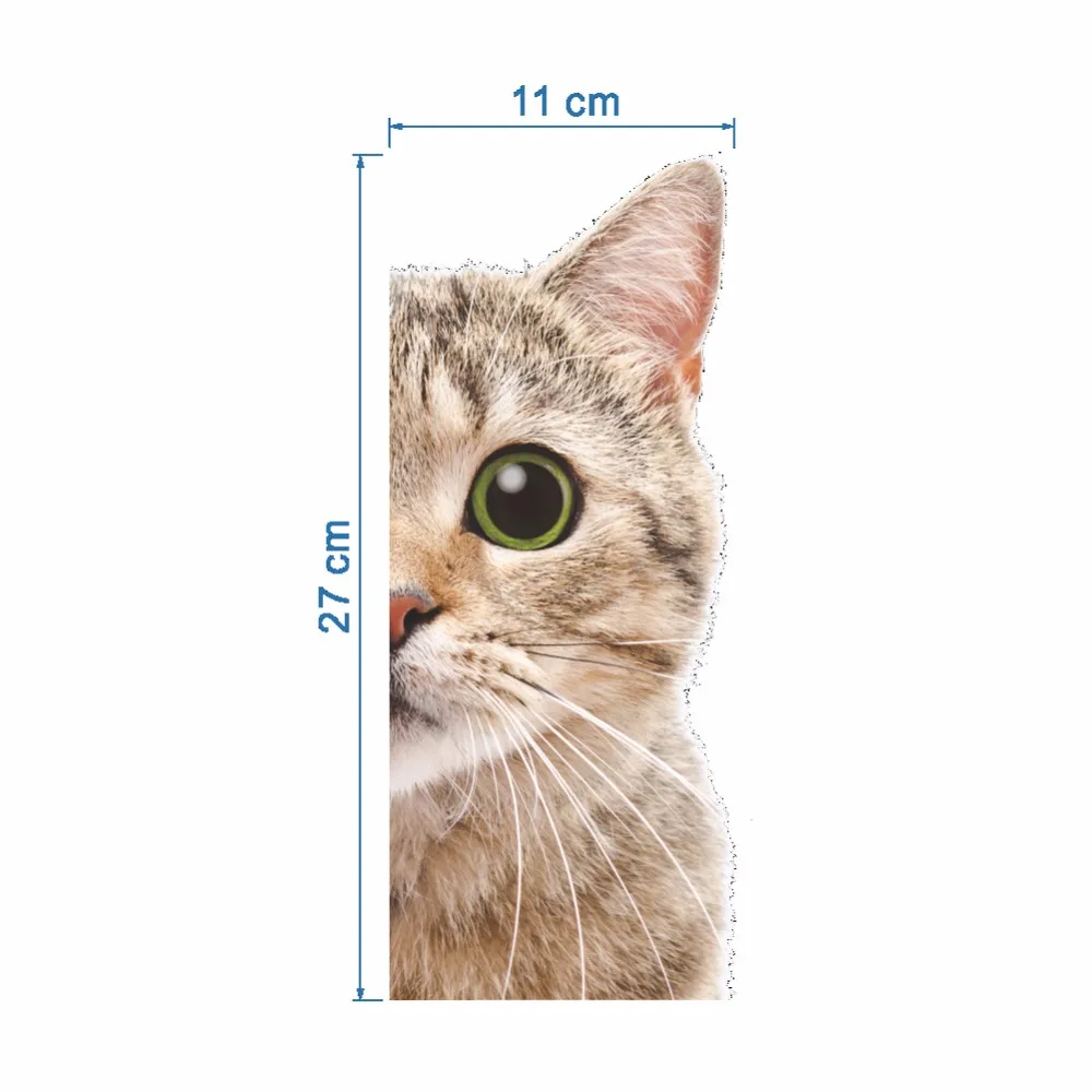 Yanqiao Vivid Cat Raccoon Wall Sticker Glass Car Decor DIY Art Decal Removable Self Adhesive Living Room Bedroom Home Office | Дом и сад