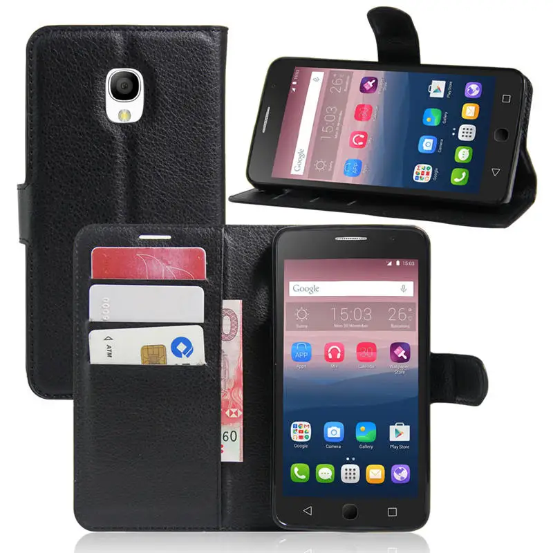 Alcatel Pop Star 5022D Чехол бумажник чехол для телефона из искусственной кожи One Touch 3G 5022