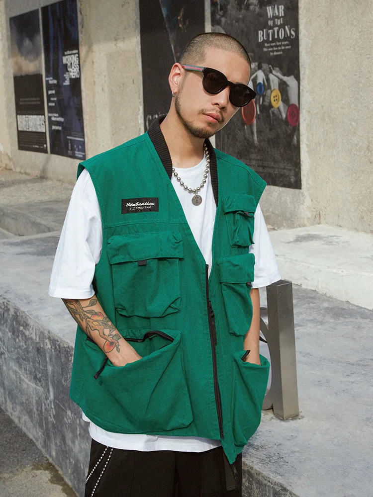 Stubnation 2018 A/W Multi большими карманами жилет куртка нам Размеры | Мужская одежда