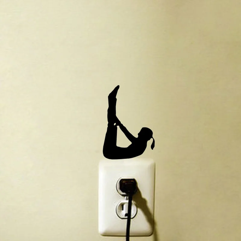 Девушка Practcing Йога виниловая наклейка на стену декоративный стикер выключатель
