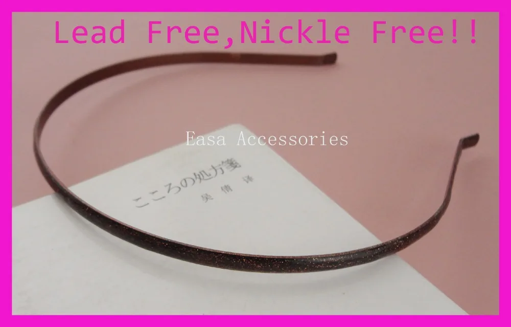 

10PCS 5mm Enamel Glitter Coffee Plain Metal Hair Headbands with bent end at nickle free and lead free quality,BARGAIN for BULK