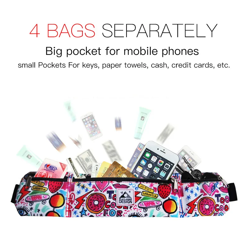 10 цветов печатная поясная сумка для бега мобильный телефон поясные ремни дышащие