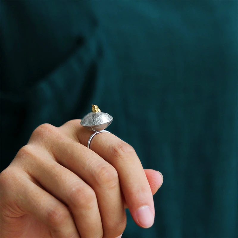 Lotus Fun реальные 925 Серебро Природный оригинальный ручной дизайнер ювелирных