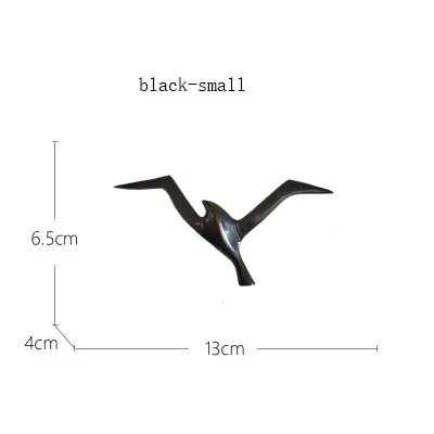 black-small Роскошная Чистая медь креативная птица стена чайки висячая стена украшение ретро бар магазин орнамент гостиная подарок на день рождения Морская Чайка - Цвет: black-small