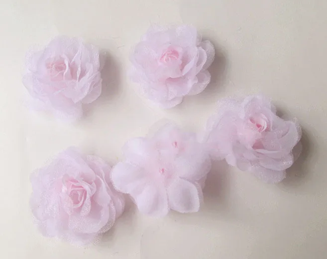 Искусственные головки цветов маленькая чайная роза с шифоновой пряжи