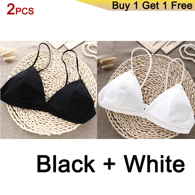 Deruilady элегантный бюстгальтер бесшовный push up bra маленький ремешок Сексуальное белье комфортное беспроволочное нижнее белье Летние бюстгальтеры для женщин Soutien gorge бесшовный бюстгальтер лифчик топ - Цвет: 1pc black 1pc white