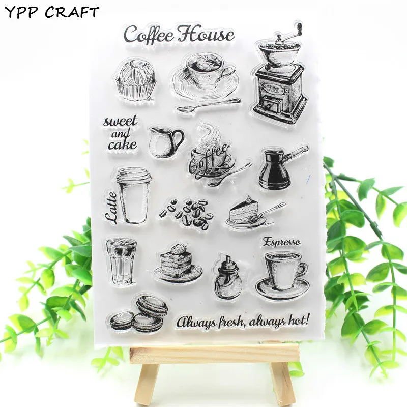 YPP Ремесло Кофе дом прозрачный силиконовый штамп/уплотнение для DIY