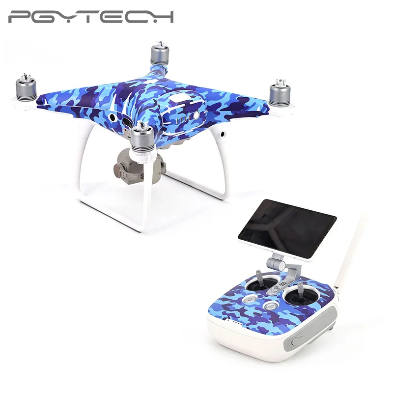 PGYTECH DJI Phantom 4 Pro skin sticker Grain Stickers Waterproof Skin Wrap Protector for Drone Body Remote Control Parts | Электроника