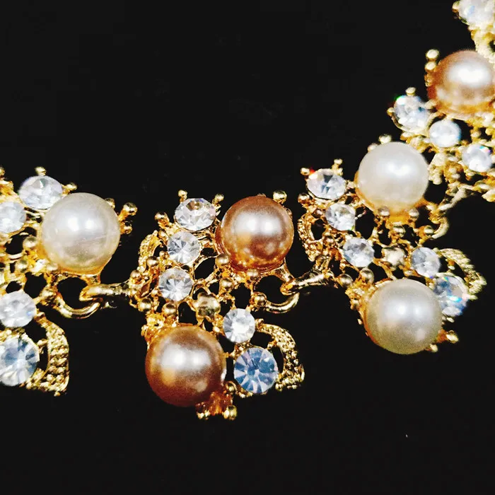 TR-design Дубай Золотое блестящее ожерелье имитация жемчуга Ювелирные наборы