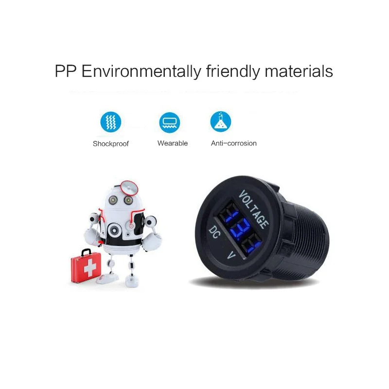 Green Light LED Digital Display Voltmeter Socket for 12V 24V Car Motorcycle Cigarette Lighter Power Voltage Meter Plug Moniter | Автомобили