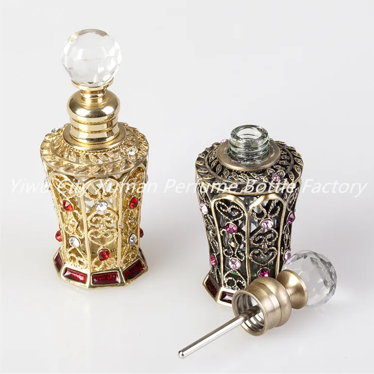 Винтажное пустое красивое металлическое украшение в стиле ретро флакон для