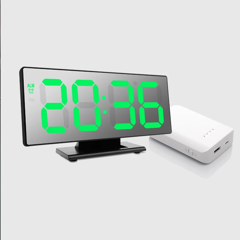 Светодиодный Будильник Большой Despertador украшение USB Зеркало Цифровые ночные светильники часы настольные электронные повтора рабочего стола дисплей