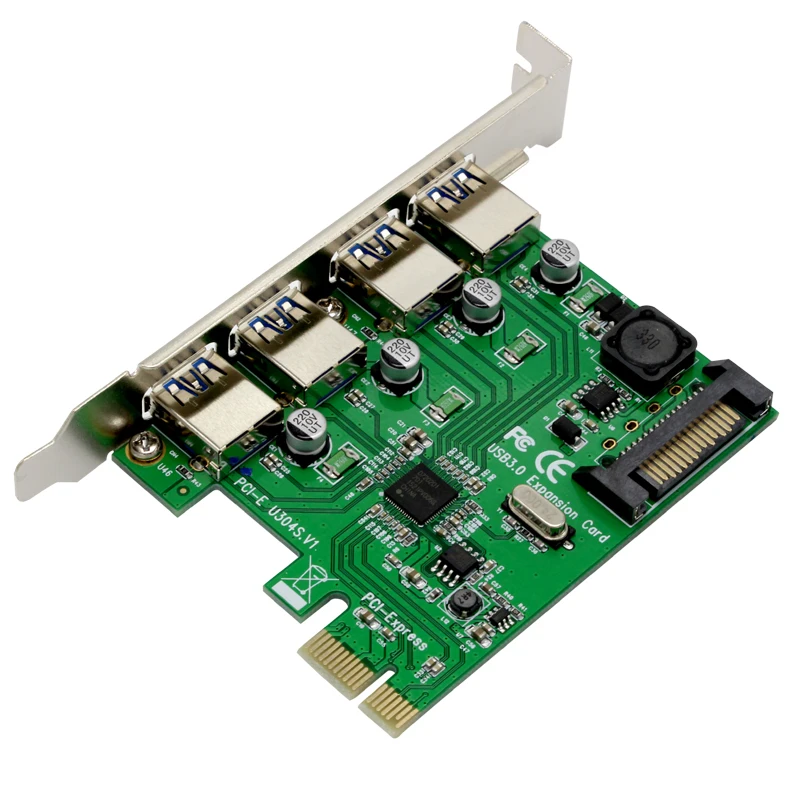 10PCS NEW 4 Port USB 3.0 PCI Express Card PCIe Host Controller 4x USB3.0 Controler NED720201 5Gb for Desktop PC Computer | Компьютеры и