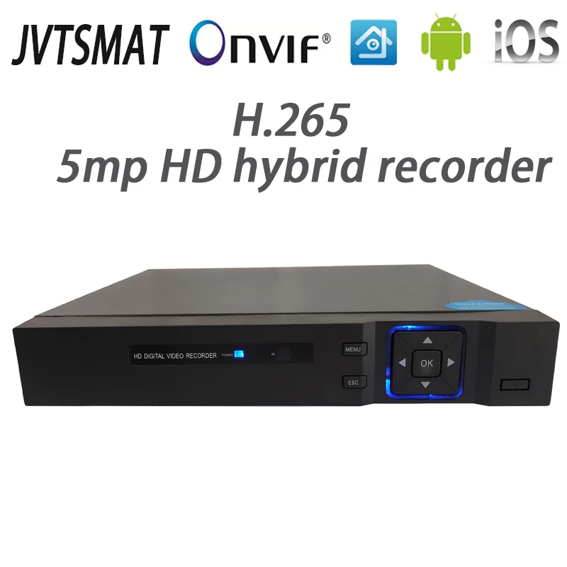 Jvtsmart AHD DVR 4 канала 8 каналов H.265 5mp м Гибридный видео регистратор CCTV CVI TVI аналоговый