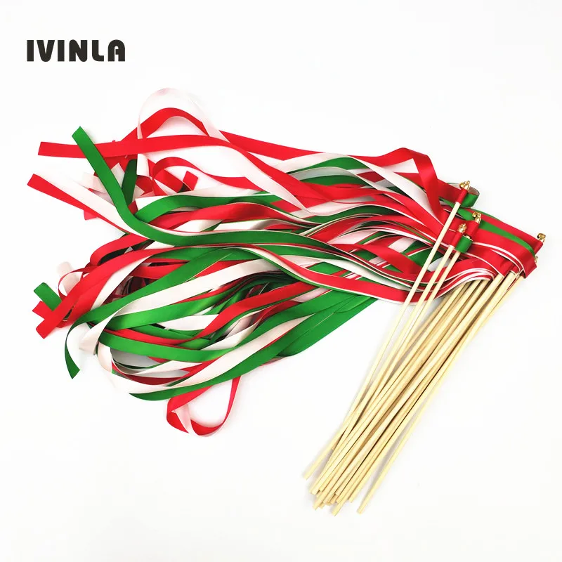 50Pieces/Lot Pink green and red wedding wands with gold bell for decoration | Дом и сад