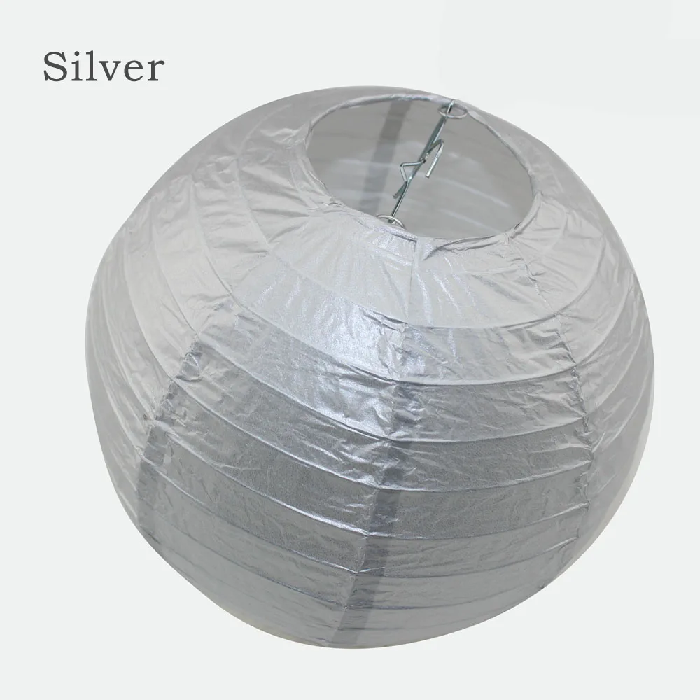 Новый 12 &quotЗолотой Серебряный белый бумажный фонарь 8&quot 10 &quot12&quot 14 &quot16&quot Lanterne de