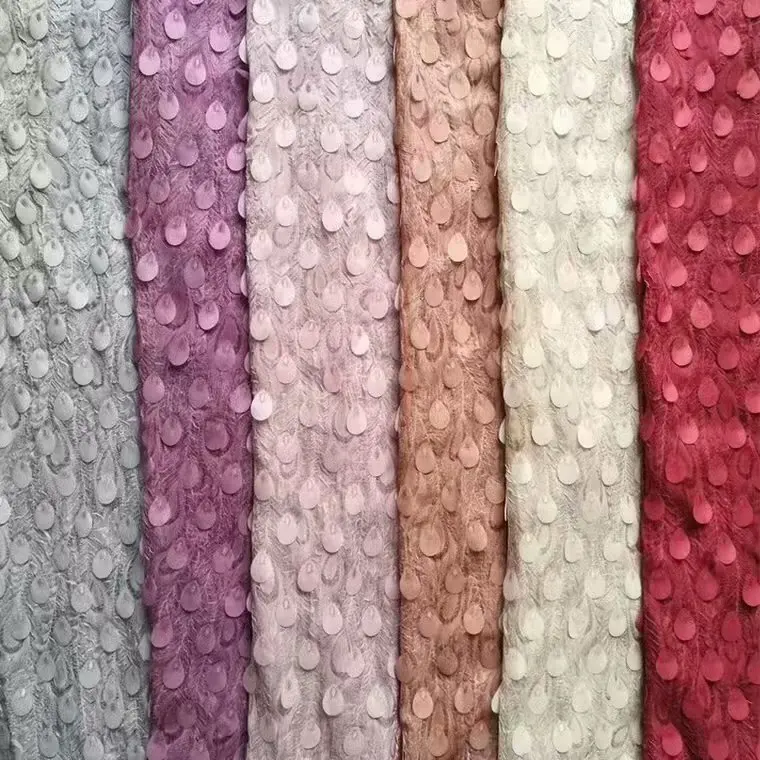 French Net Lace Fabric 2019 Latest African With Feather tassel Tulle High quality Nigerian HG17 | Дом и сад