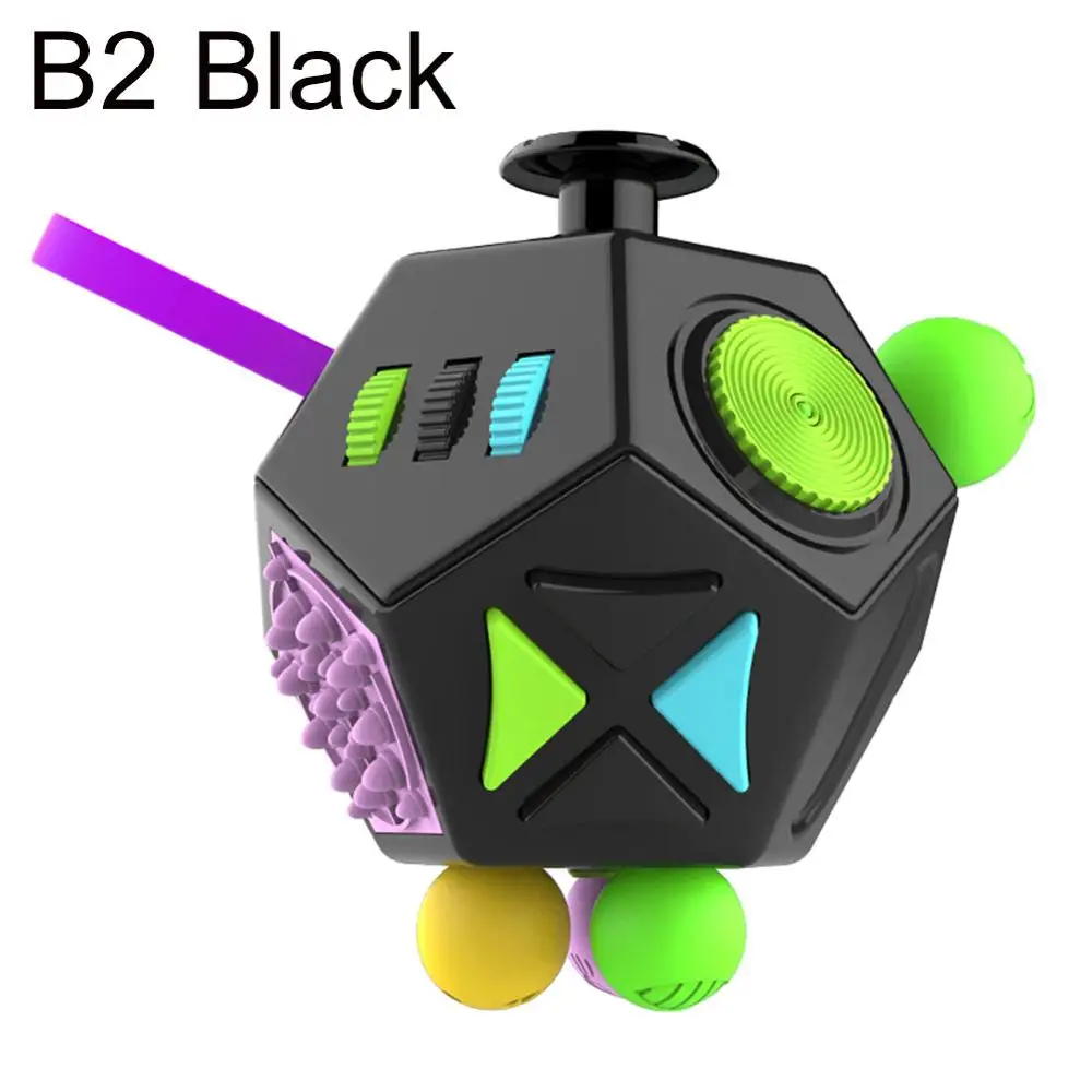 B2 Black Портативный 12-сторонние креативный пазл игрушка для снятия стресса в кости анти-Тревога игрушка для детей и взрослых подарок Игрушки для раннего развития детей для детей - Цвет: B2 Black