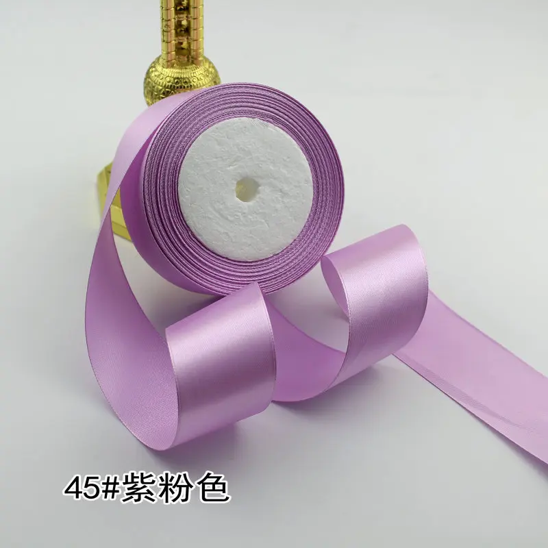 Pink Purple 6-10-15-20-25-40-50mm атласными лентами, подарок на Рождество, Хэллоуин упаковочная Свадебные украшения DIY ручной работы с бантом розы рукоделия - Цвет: Pink Purple
