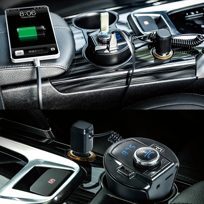 BX6 1 2 &quotLCD Bluetooth автомобильный комплект MP3-плеер fm-передатчик без рук с двойным USB