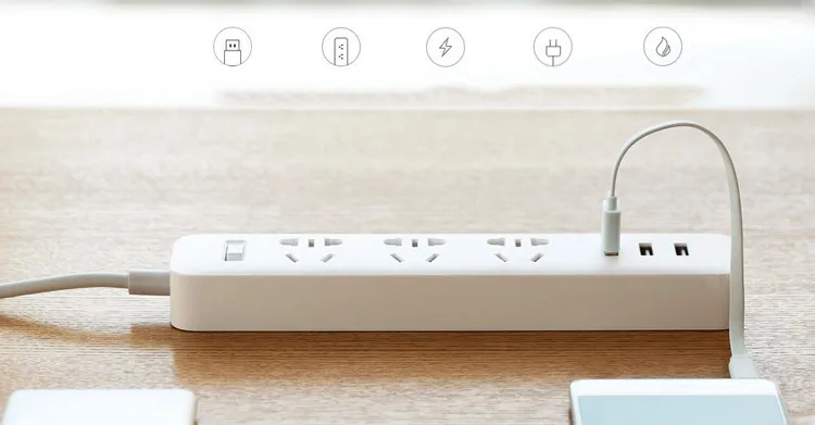 Xiao mi power Strip 3 розетка mi розетка с 3 usb-портами домашняя лента для домашней электроники