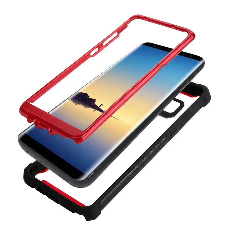 Беспроводная зарядка Модный Цветной двухцветная строчка samsung s8 s9 s10 Plus s10lite note9 PU силиконовый защитный чехол 360 градусов