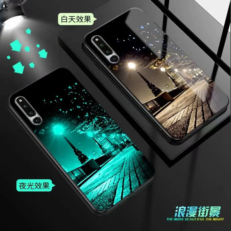 Для huawei honor Magic 2 чехол Роскошный светящийся Узор Жесткий закаленное стекло защитный чехол на заднюю панель для honor magic2 оболочка