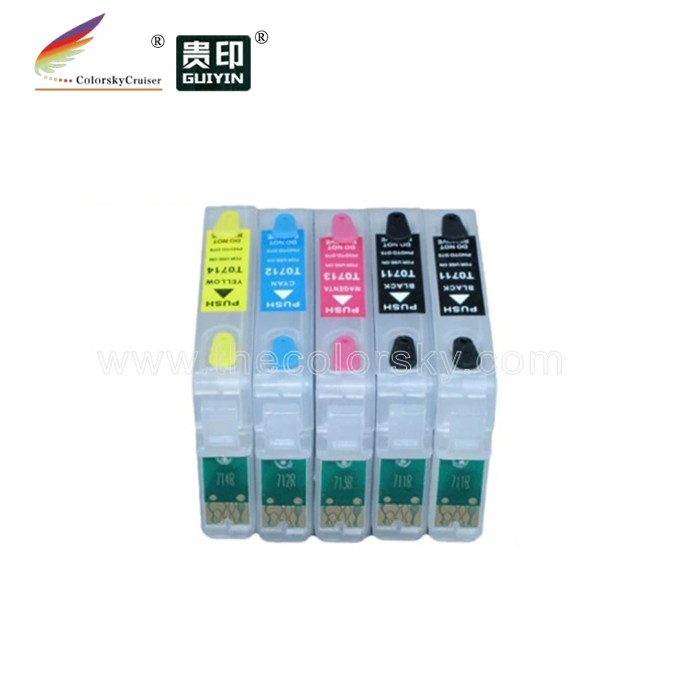 (RCE711H 714) многоразовый Заправляемый чернильный картридж для Epson T0711 T0712 T0713 T0714 D120
