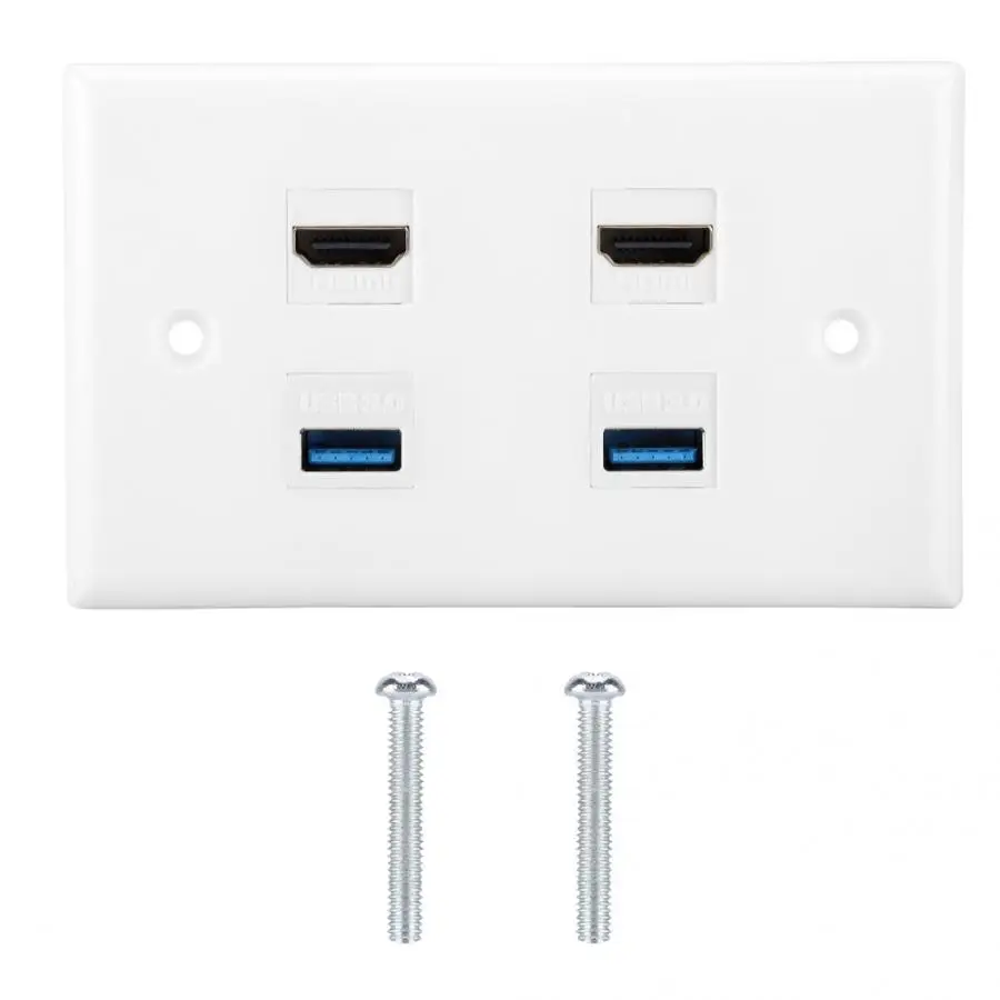 Штепсельная Вилка smart plug 2 портовый + порта USB3.0 муфта крышка Аудио Видео HDTV