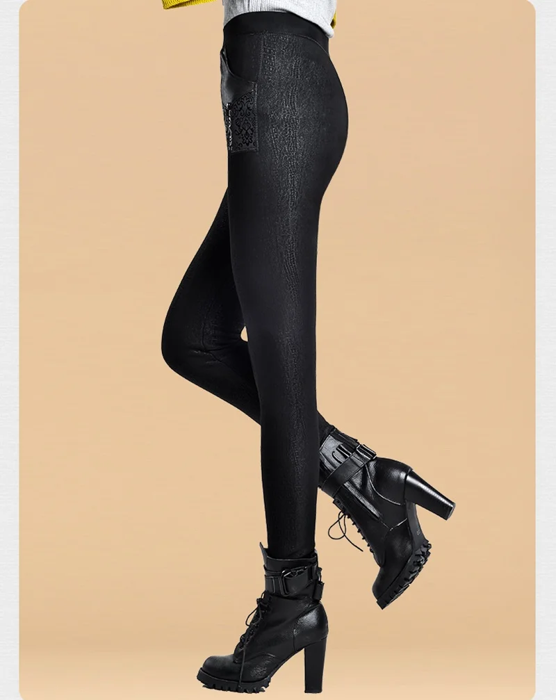 1 шт. Бесплатная доставка модные черные теплые леггинсы для девочек Толстые