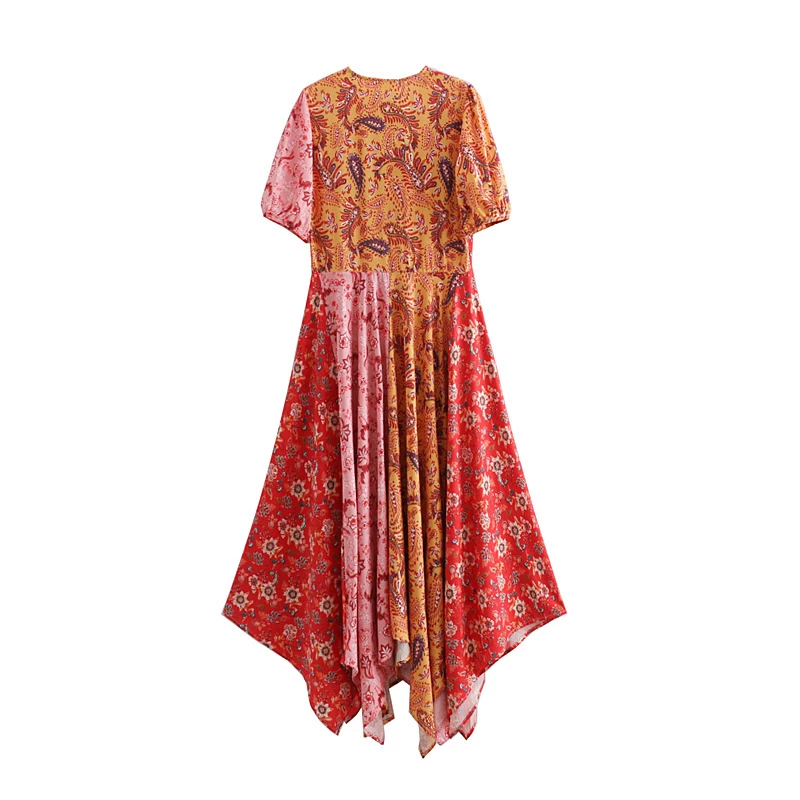 Женское винтажное платье Bella philosophy длинное плиссированное с цветочным принтом и